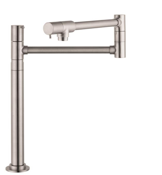Hansgrohe 04058860 Talis S Pot Filler Faucet Deck Mounted with Metal Lever Handles in Steel Optic