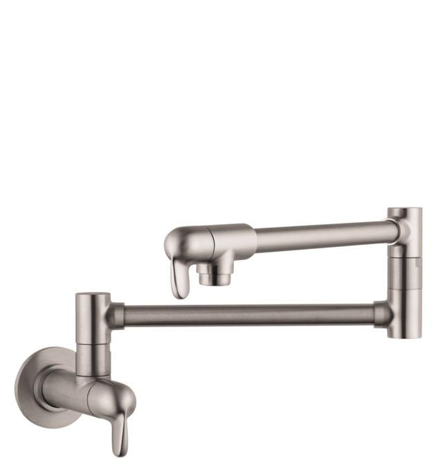 Hansgrohe 04059860 Allegro E Wall Mounted Double-Jointed Pot Filler in Steel Optic