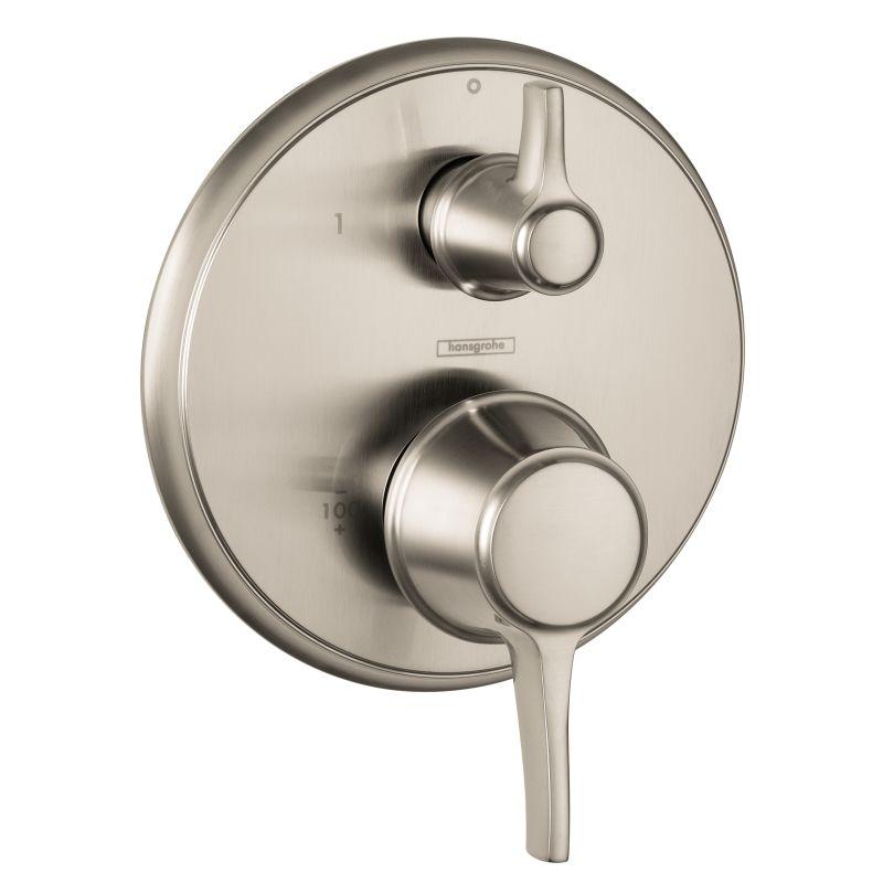 Hansgrohe 04449820 Metris C Pressure Balanced Valve Trim with Integrated Diverter - Less Valve in Brushed Nickel