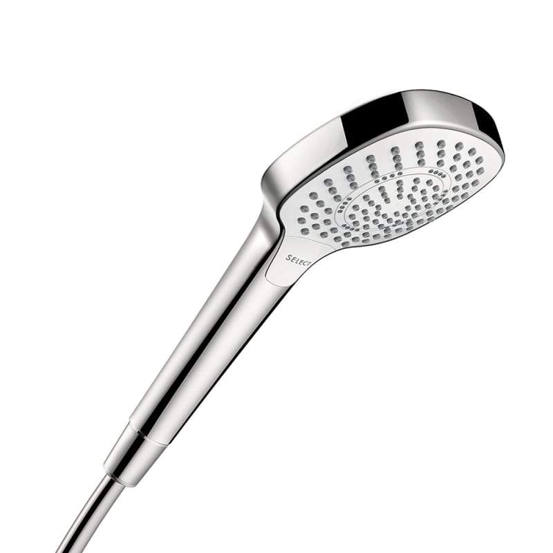 Hansgrohe 04723400 Croma Select E 110 3-jet Handshower, 1.8 Gpm in Chrome/White