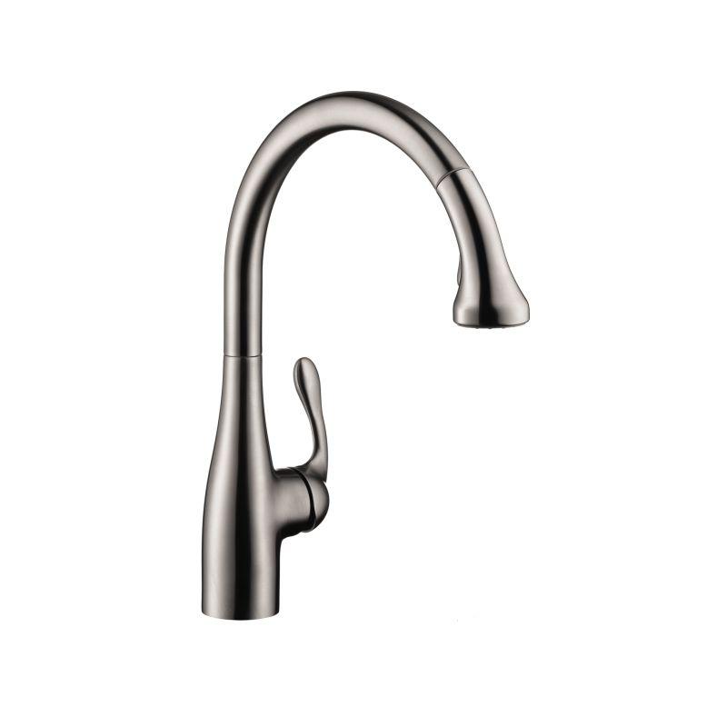 Hansgrohe 06460860 Allegro E Single Handle Deck Mounted 2-Spray Pull-Down Kitchen Faucet in Steel Optic