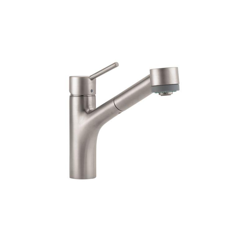 Hansgrohe 06462860 Talis S Pull-Out Kitchen Faucet with Locking Spray Diverter in Steel Optic