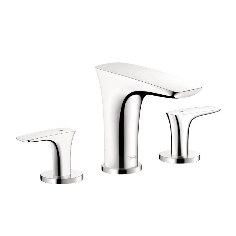 Hansgrohe 15073001 Pura Vida 1.2 GPM Widespread Bathroom Faucet with Eco Right Quick Clean and Comfort Zone Technologies in Chrome