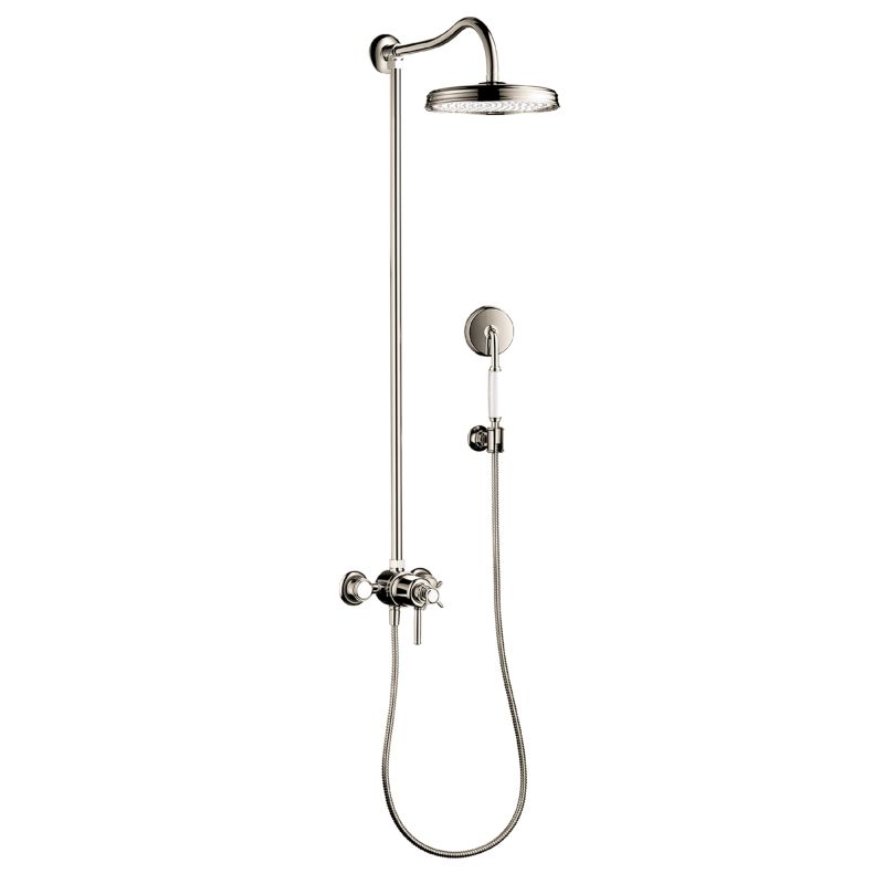 Axor 16570831 Montreux Showerpipe Shower System with 63" Hose Handshower Holder Shower Head and Handshower in Polished Nickel