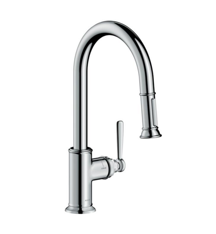 Axor 16581831 Montreux 2-Spray High Arc Kitchen Faucet Pull-Down 1.75 GPM in Polished Nickel