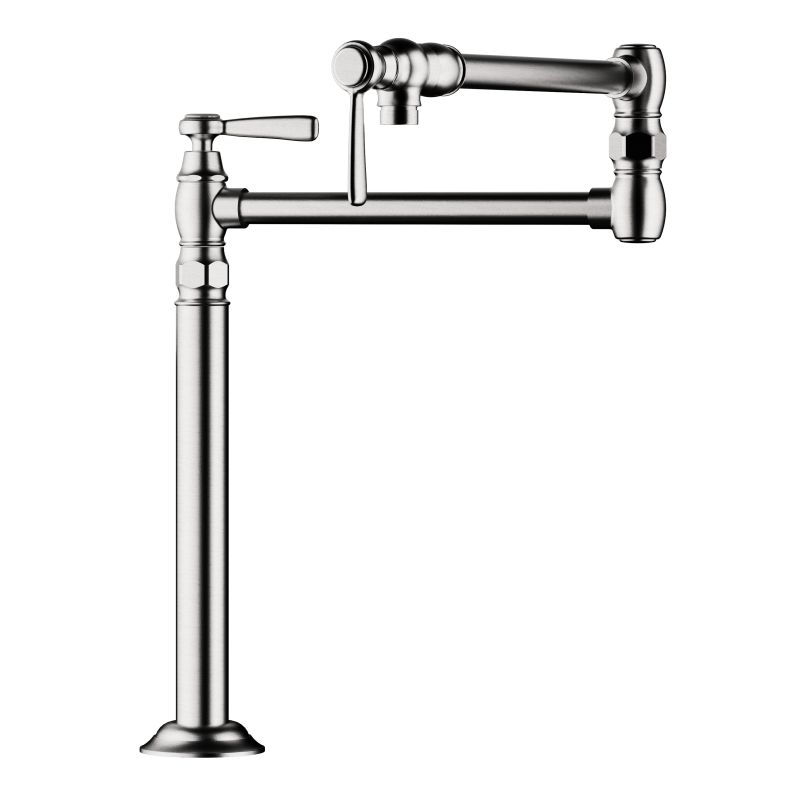 Axor 16860001 Montreux Deck Mounted Double-Jointed Pot Filler with 21-3/16" Spout Reach Includes Cross and Lever Handles in Chrome