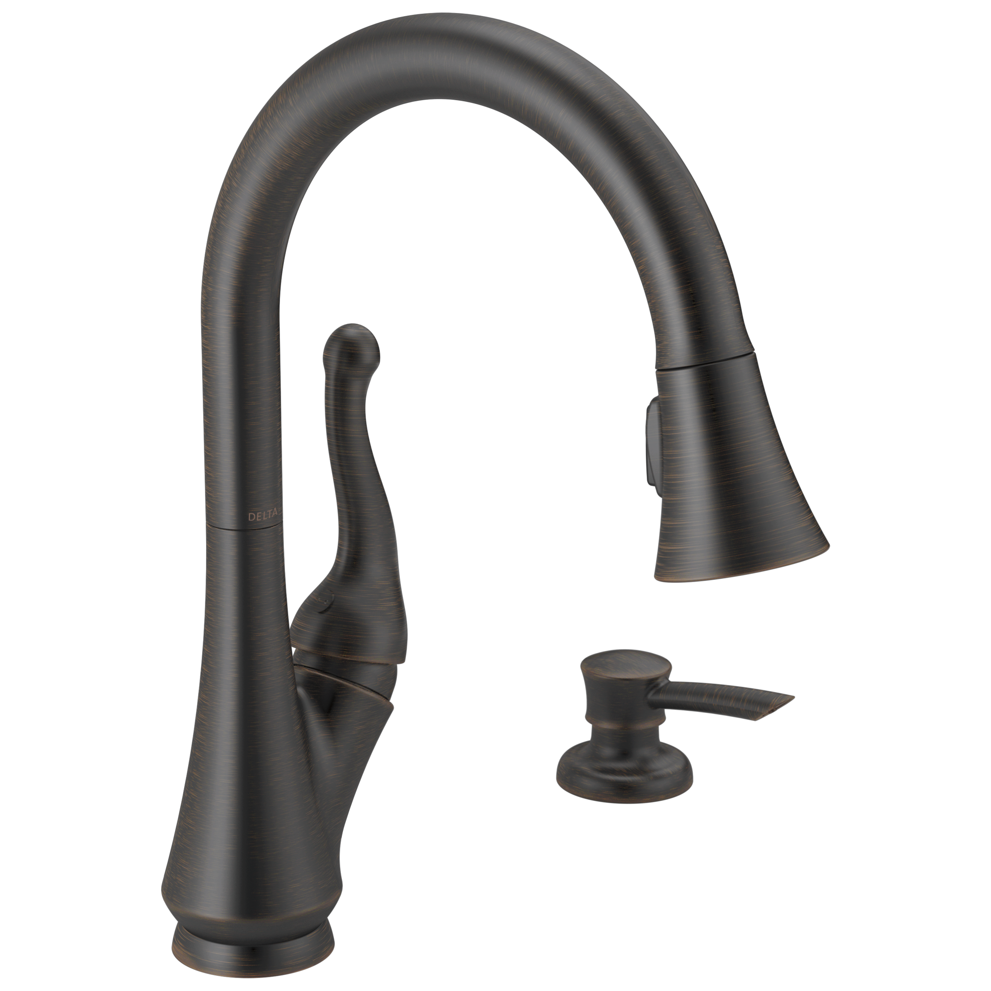 Delta Talbott 16968 Single Handle Pull Down Kitchen Faucet With Soap D   16968 RBSD DST B1 