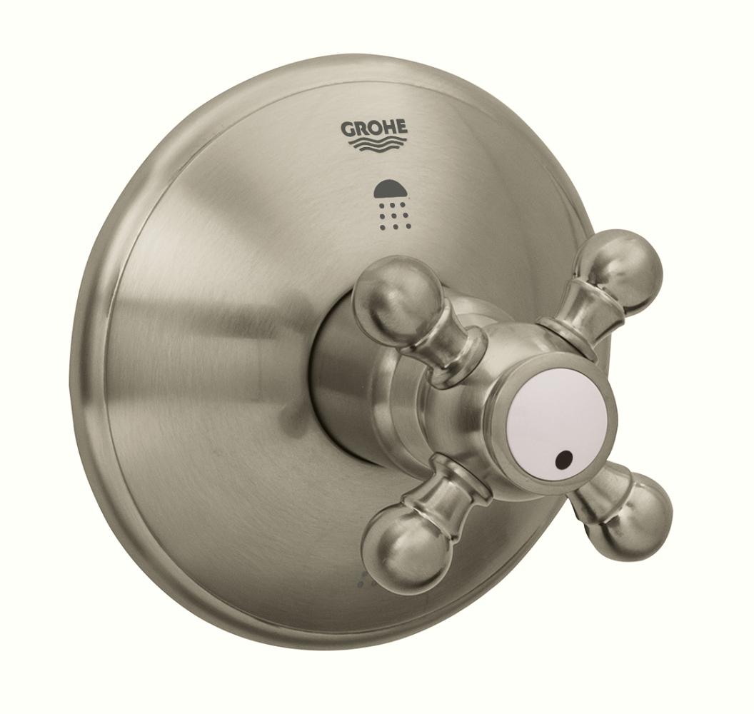 Grohe 19219 Geneva 4 Inch Three Way Diverter Valve Trim with Cross Handle