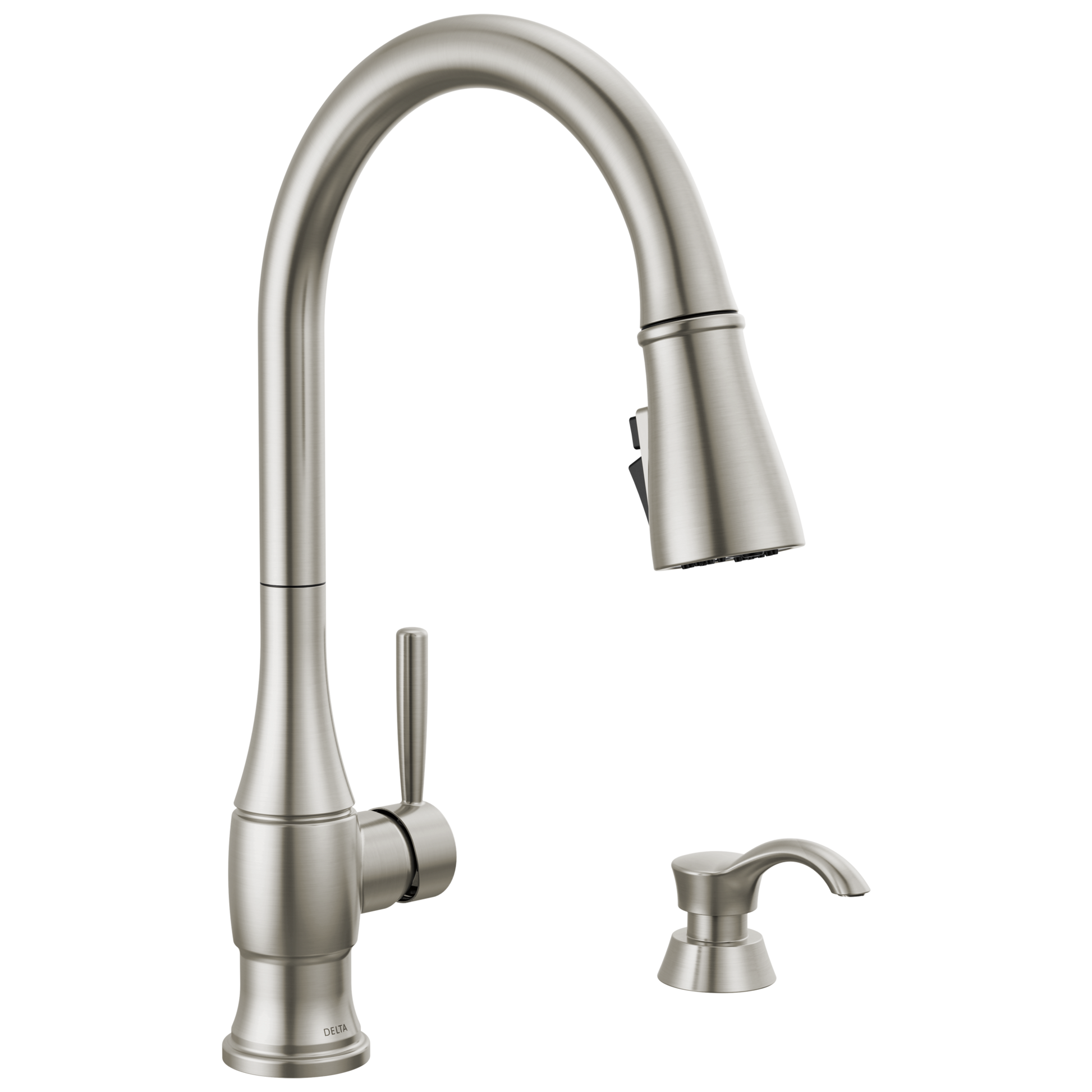 Delta Hazelwood: Single Handle Pull-Down Kitchen Faucet with Soap Dispenser and ShieldSpray Technology