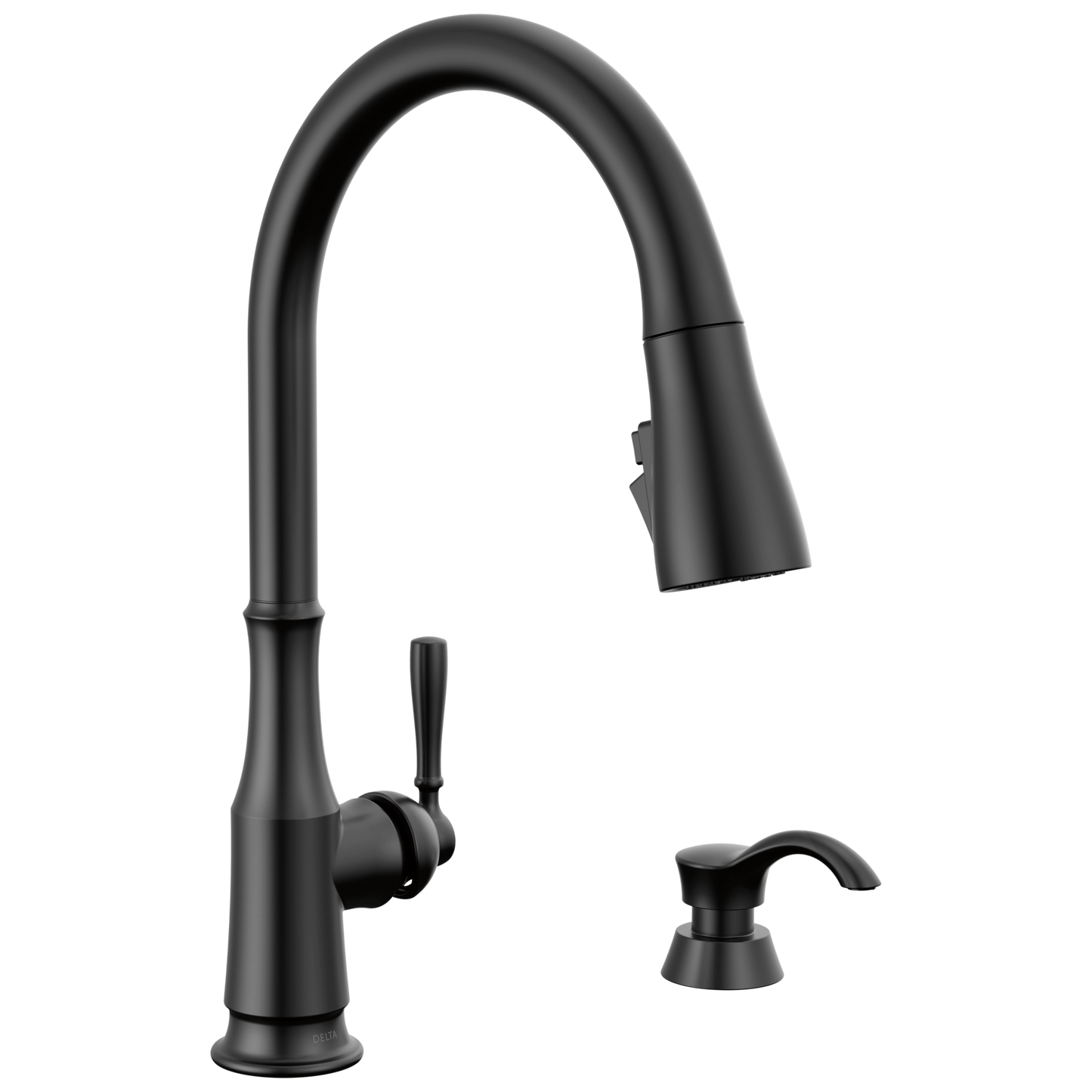 Delta Capertee: Single Handle Pull-Down Kitchen Faucet with Soap Dispenser and ShieldSpray Technology
