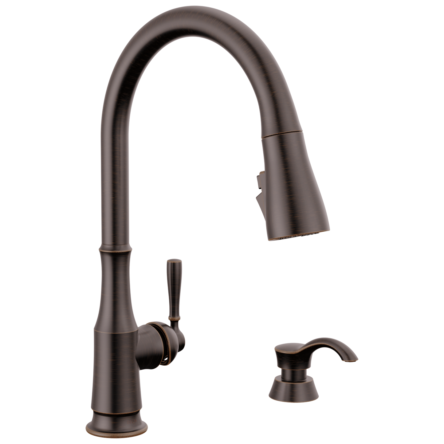 Delta Capertee: Single Handle Pull-Down Kitchen Faucet with Soap Dispenser and ShieldSpray Technology