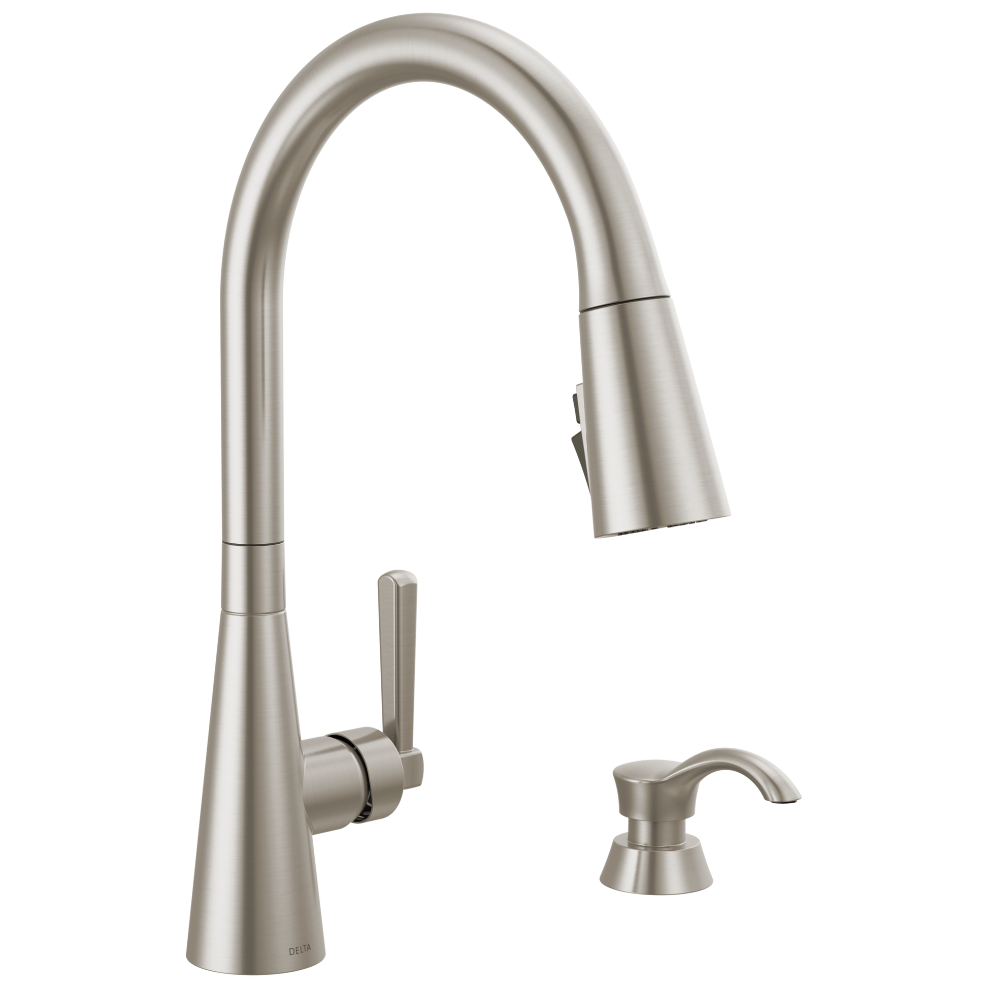 Delta Boyd: Single Handle Pull-Down Kitchen Faucet with Soap Dispenser and ShieldSpray Technology