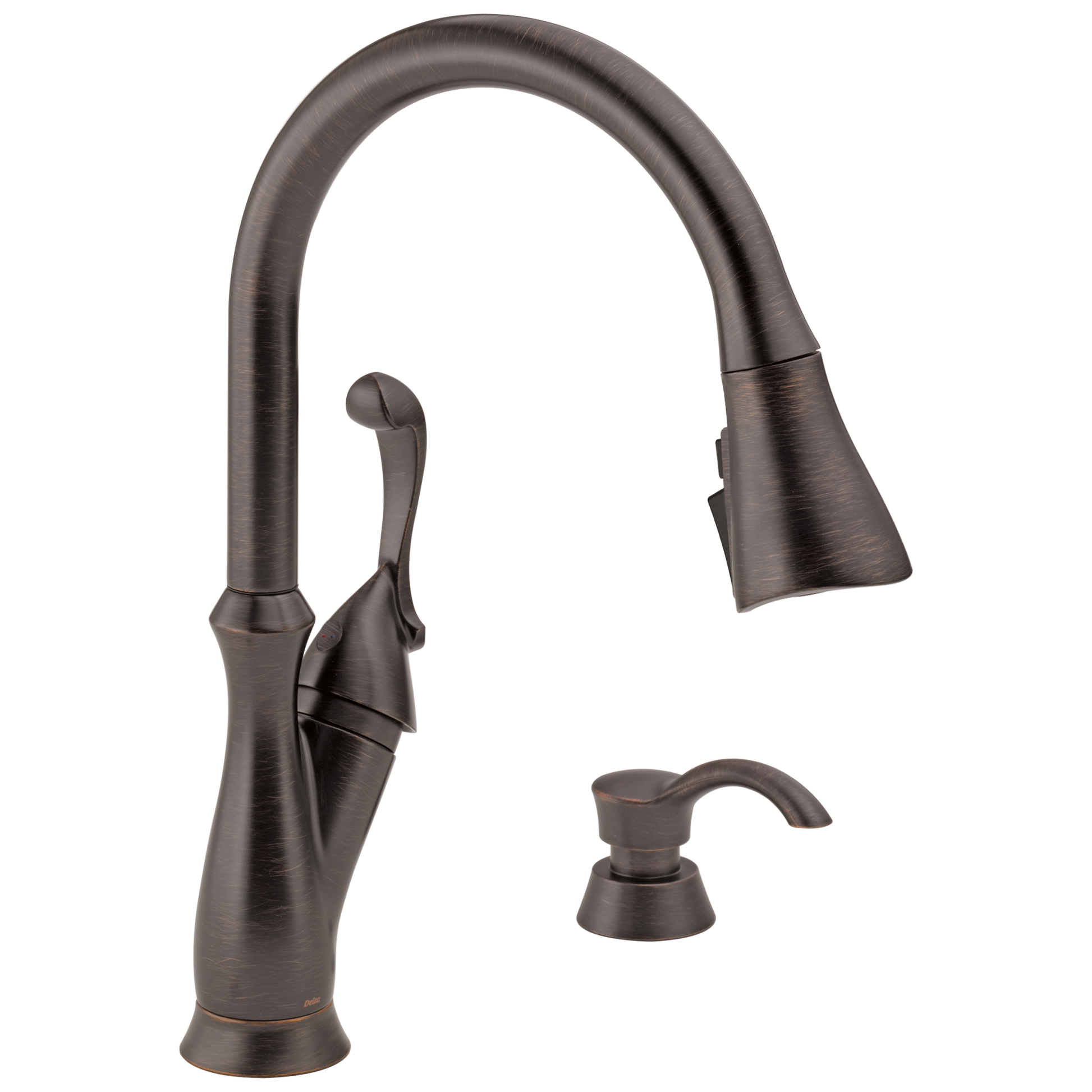 Delta Arabella: Single Handle Pull-Down Kitchen Faucet with Soap Dispenser and ShieldSpray