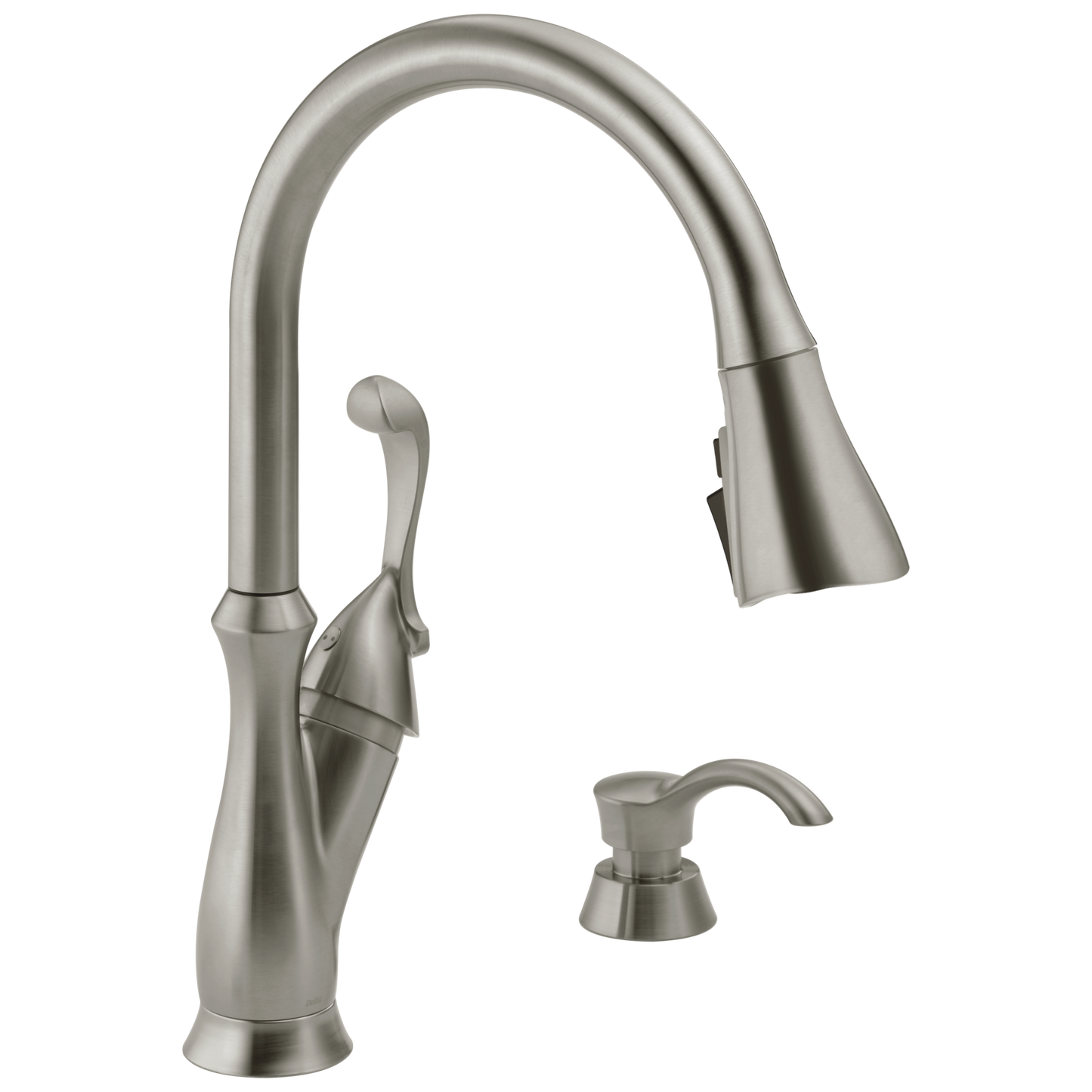 Delta Arabella: Single Handle Pull-Down Kitchen Faucet with Soap Dispenser and ShieldSpray