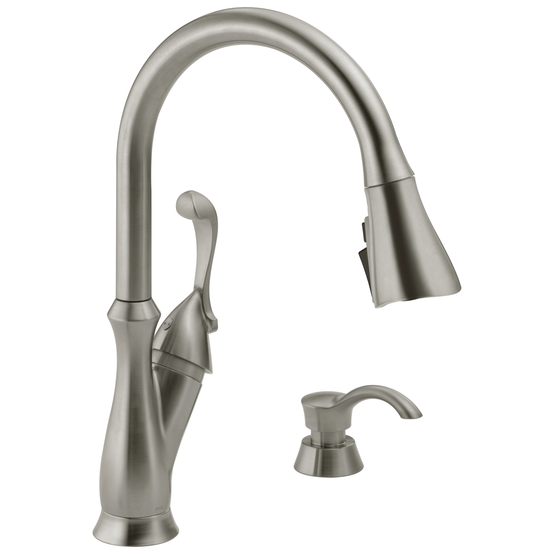 Delta Arabella: Single Handle Pull-Down Kitchen Faucet with Soap Dispenser and ShieldSpray