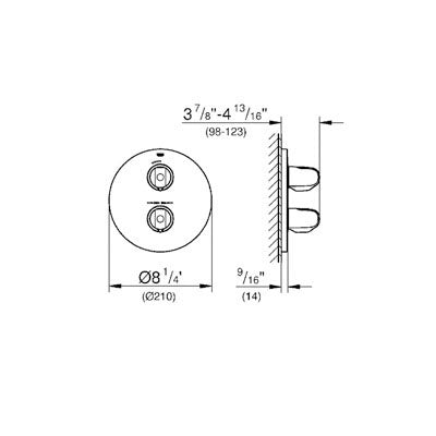 Grohe 19982000 Grohtherm 1000 Thermostatic Trim with Integrated Volume Control