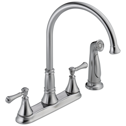 Delta 2497LF Cassidy Two Handle Kitchen Faucet with Spray