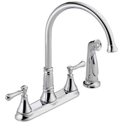 Delta 2497LF Cassidy Two Handle Kitchen Faucet with Spray
