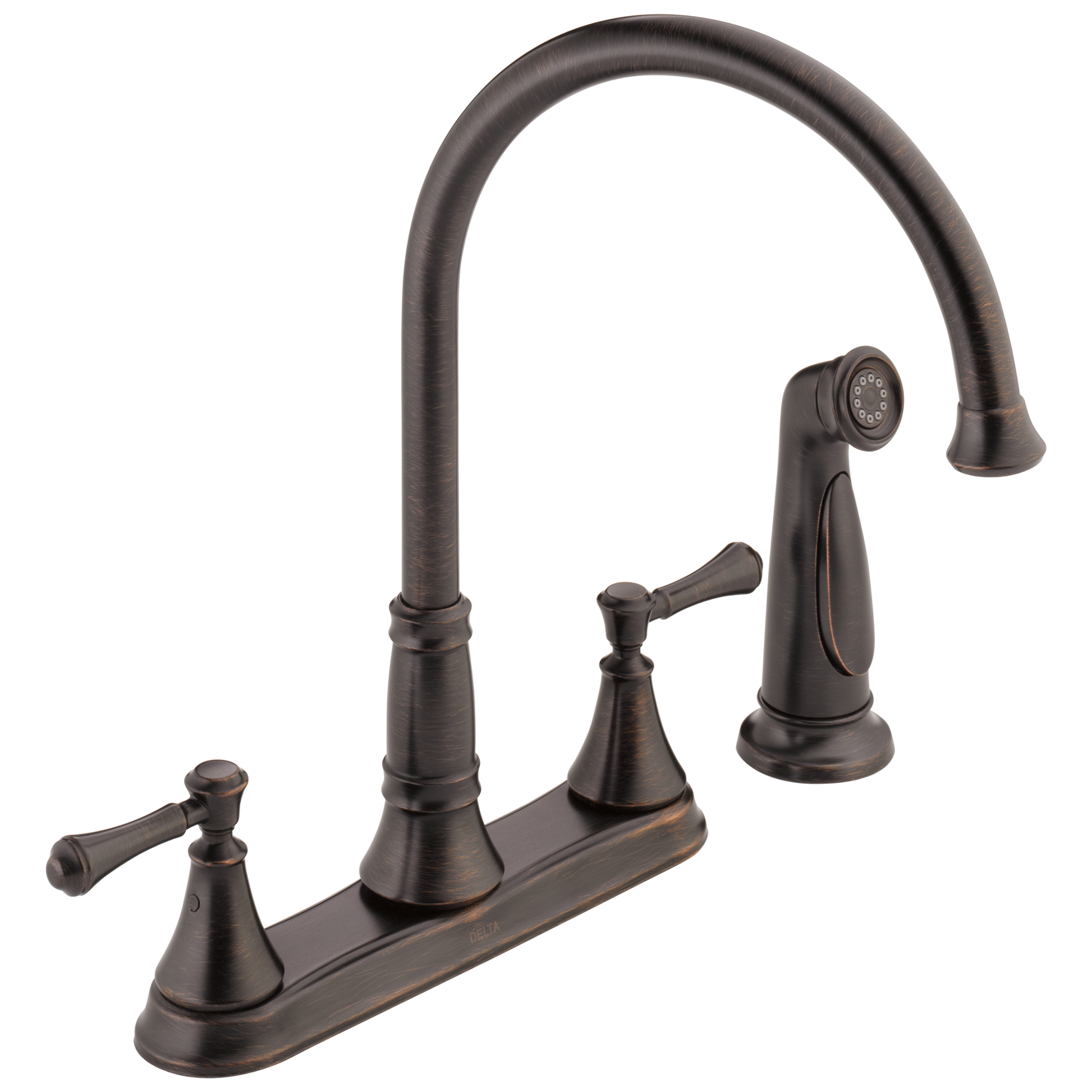 Delta 2497LF Cassidy Two Handle Kitchen Faucet with Spray