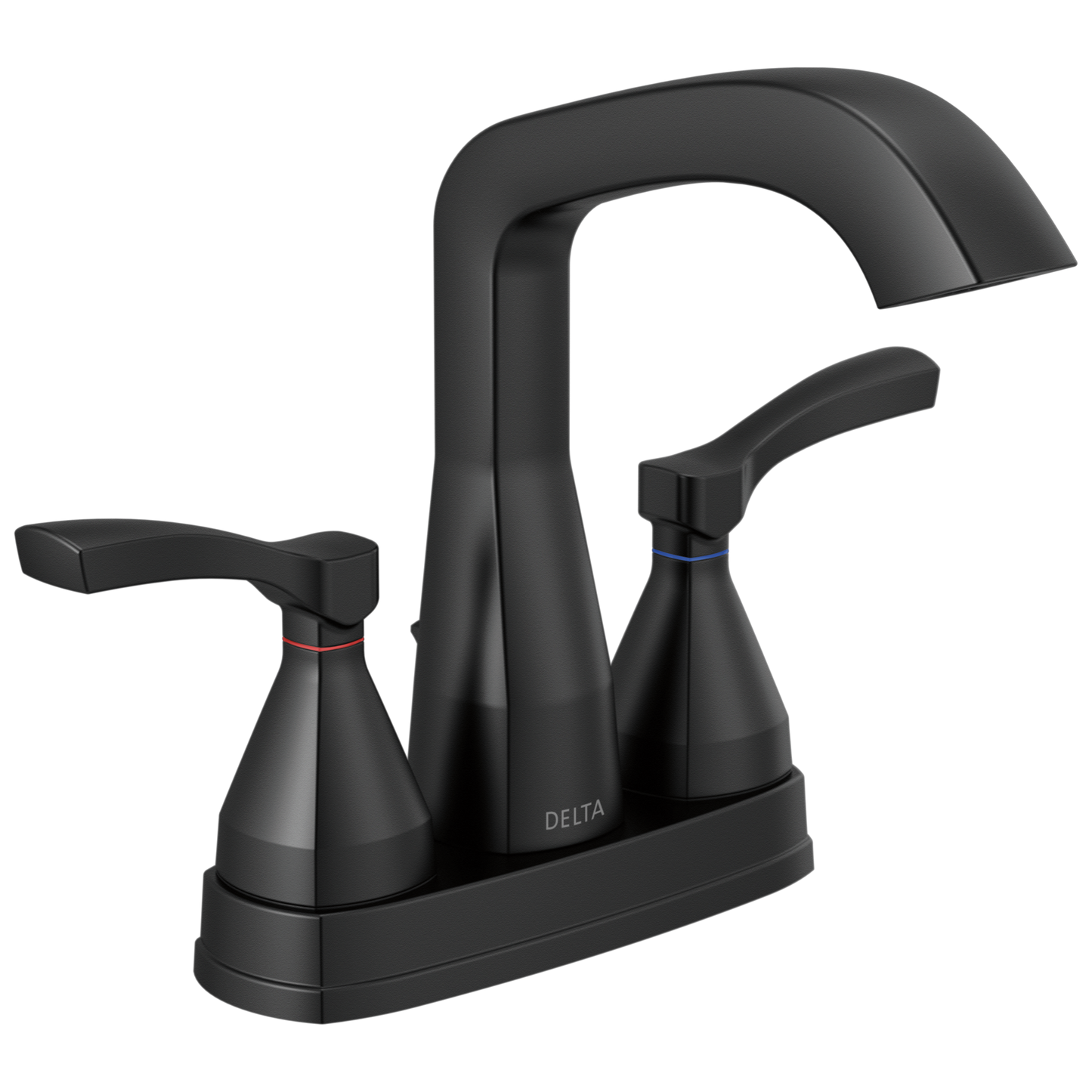 Delta 25776-MPU-DST Stryke 1.2 GPM Center Set Bathroom Faucet with Lever Handles and Pop-Up Drain Assembly