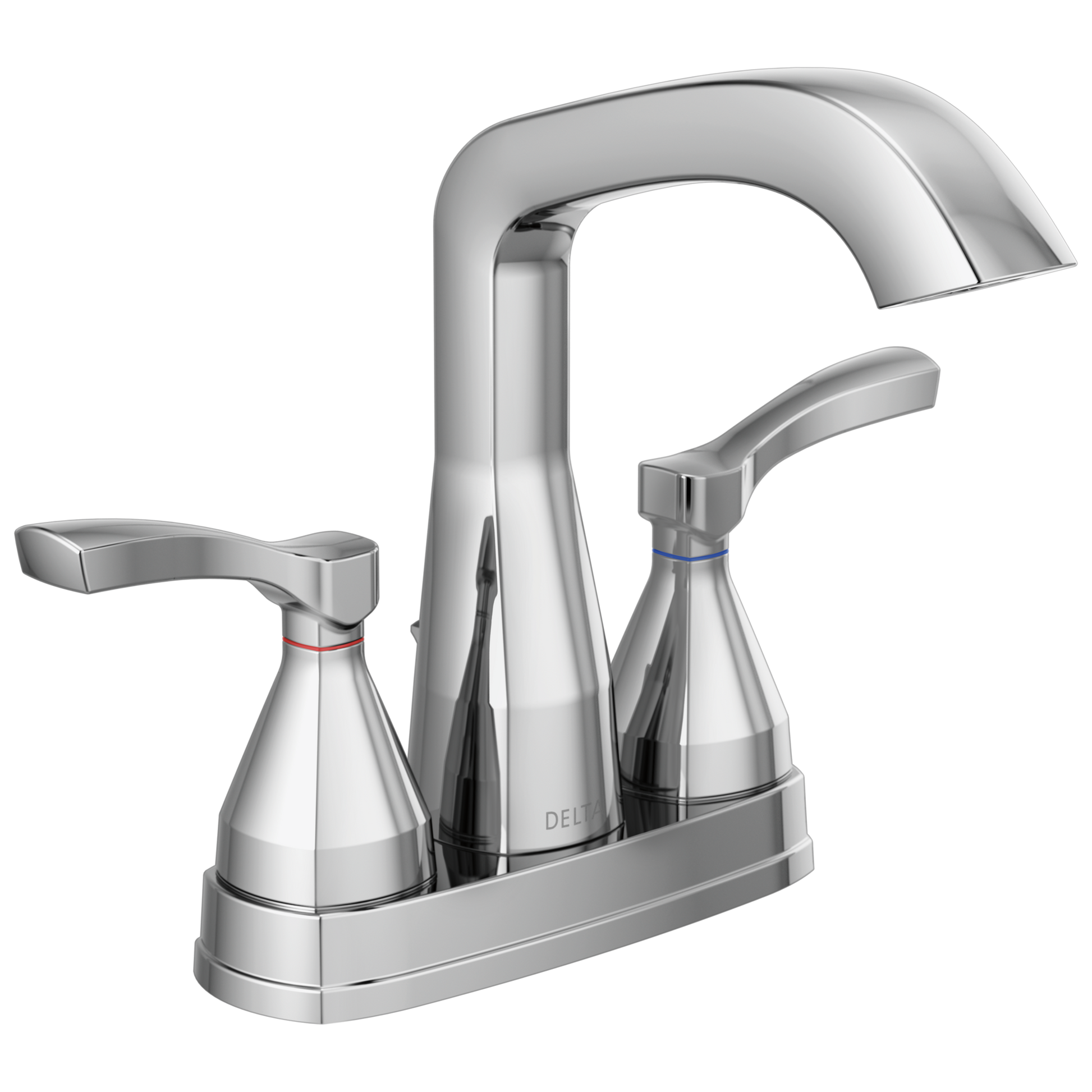 Delta 25776-MPU-DST Stryke 1.2 GPM Center Set Bathroom Faucet with Lever Handles and Pop-Up Drain Assembly