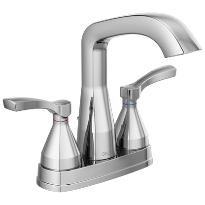 Delta 25776-MPU-DST Stryke 1.2 GPM Center Set Bathroom Faucet with Lever Handles and Pop-Up Drain Assembly
