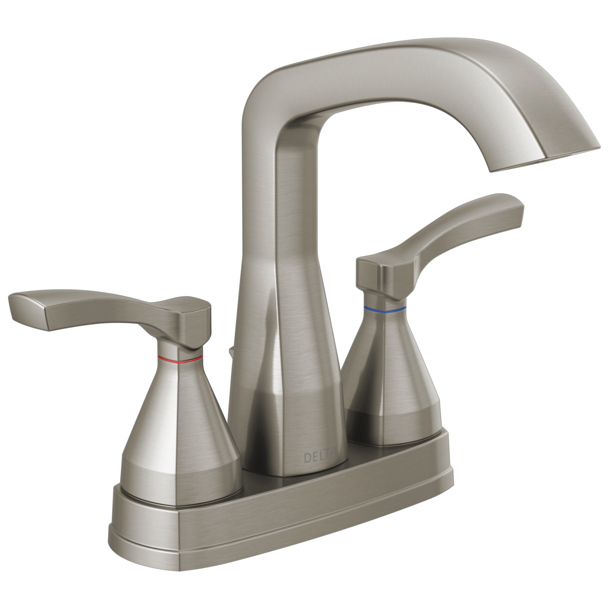 Delta 25776-MPU-DST Stryke 1.2 GPM Center Set Bathroom Faucet with Lever Handles and Pop-Up Drain Assembly