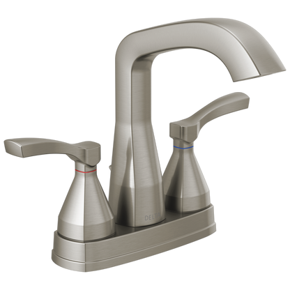 Delta 25776-MPU-DST Stryke 1.2 GPM Center Set Bathroom Faucet with Lever Handles and Pop-Up Drain Assembly