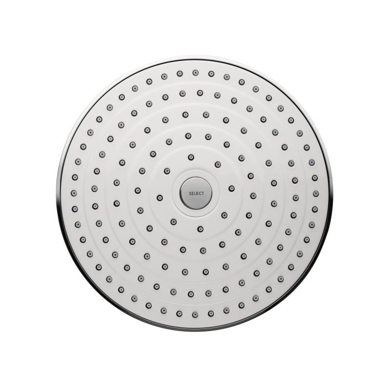 Hansgrohe 26469401 Raindance Select S Multi Function 2.5 GPM Shower Head in Chrome/White