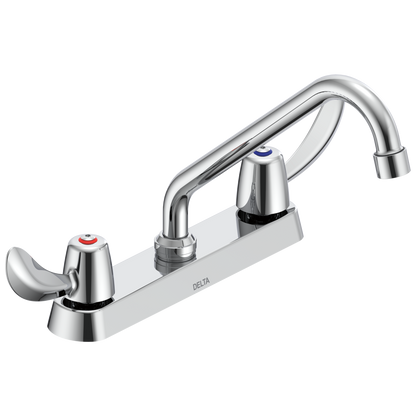 Delta Commercial 26C3: Two Handle 8" Cast Deck Mount Faucet