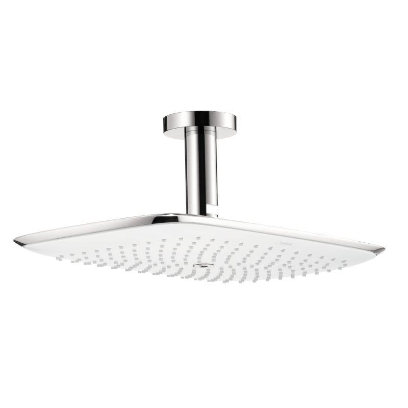Hansgrohe 27390401 Pura Vida Rain 2.5 GPM Shower Head - Shower Arm Included in Chrome/White