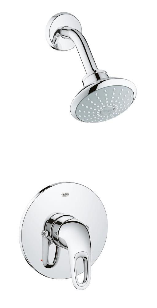 Grohe 35060 Eurostyle Pressure Balanced Shower with 2.0 GPM Single Function Shower Head - Less Valve