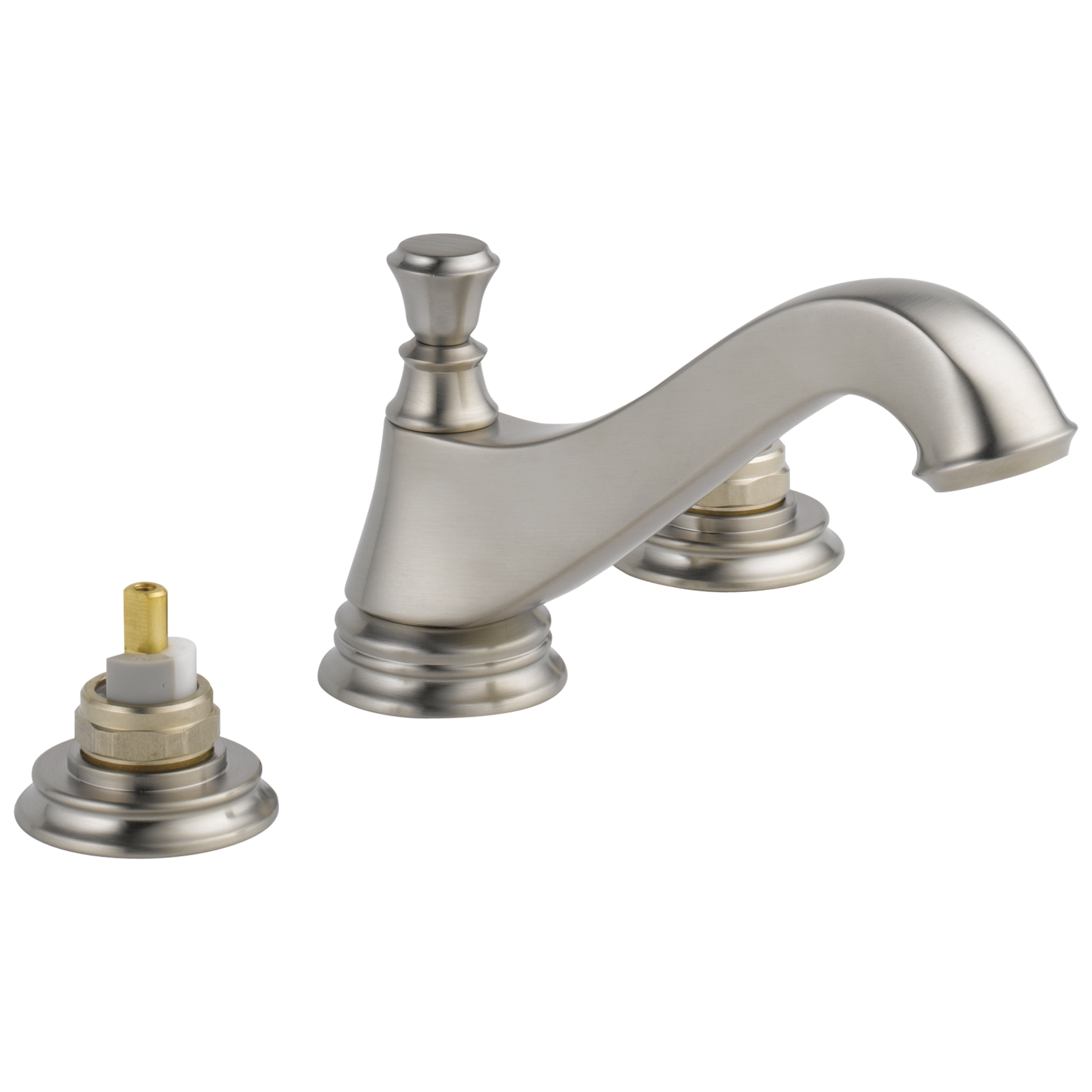 Delta 3595LF-MPU-LHP Cassidy Two Handle Widespread Lavatory Faucet - Low Arc Spout - Less Handles