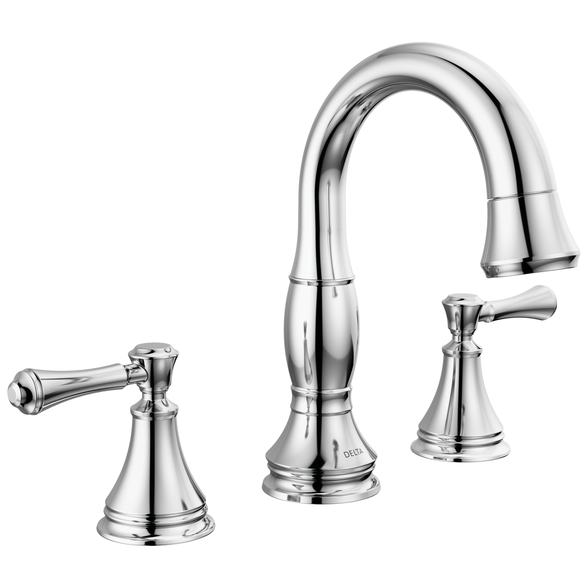 Delta Cassidy: Two Handle Widespread Pull Down Bathroom Faucet