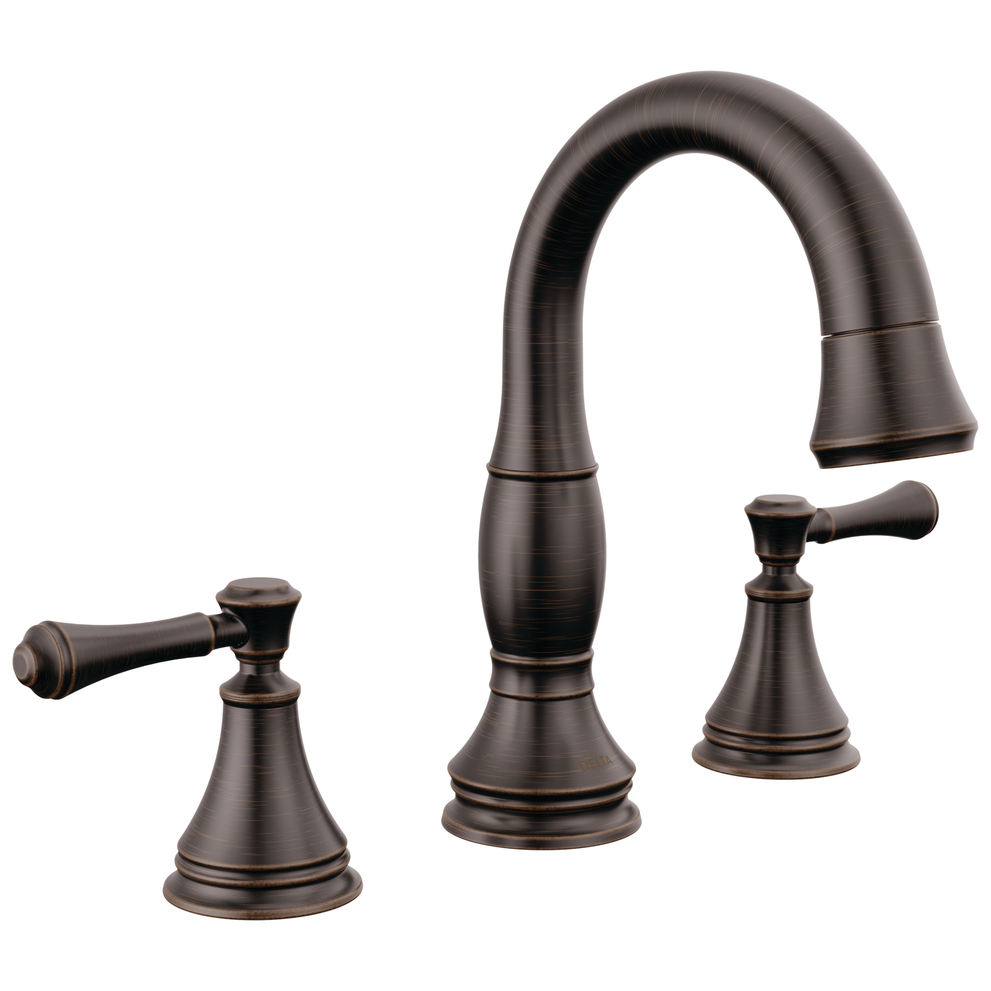 Delta Cassidy: Two Handle Widespread Pull Down Bathroom Faucet