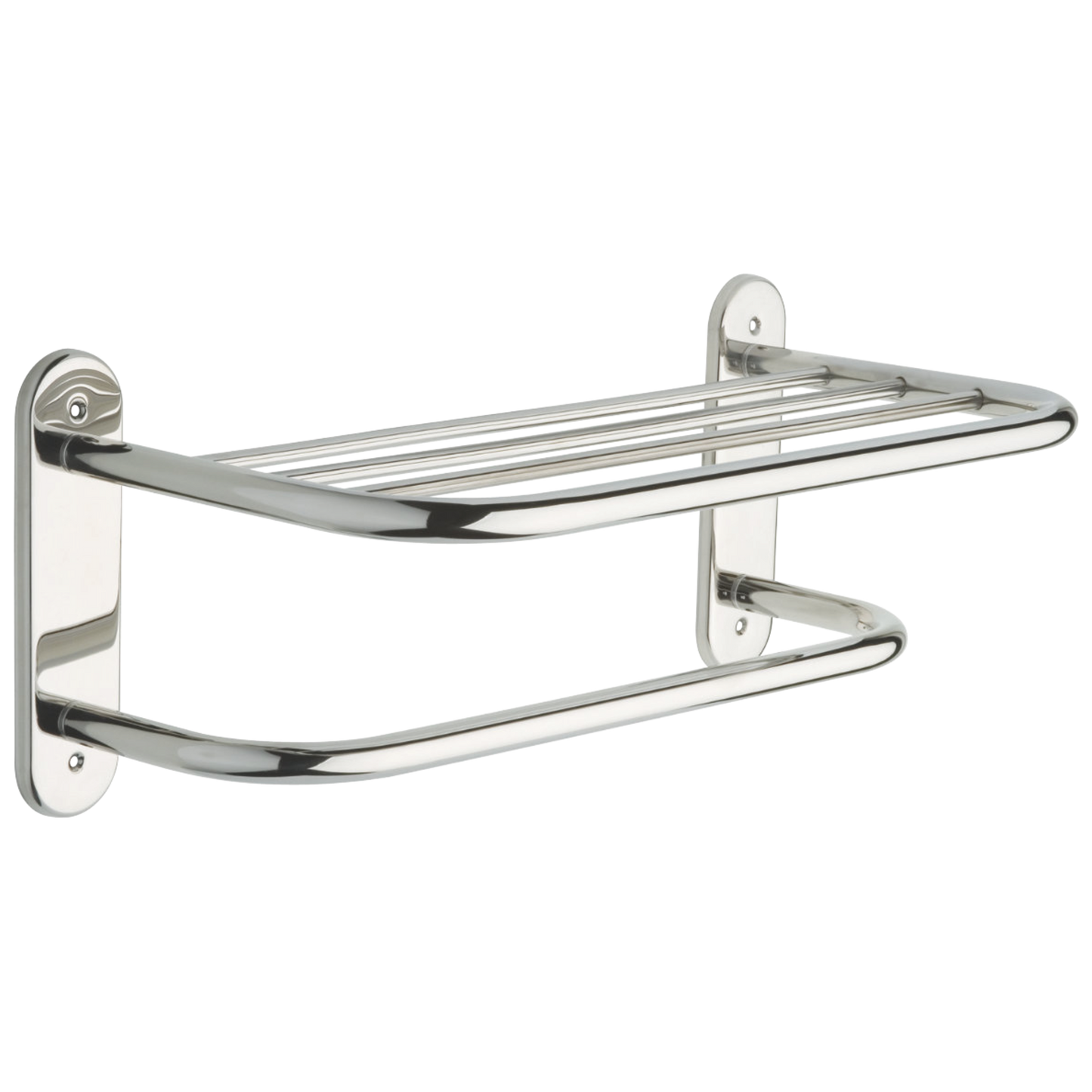 Delta : 18" Metal Towel Shelf with One Bar, Exposed Mounting
