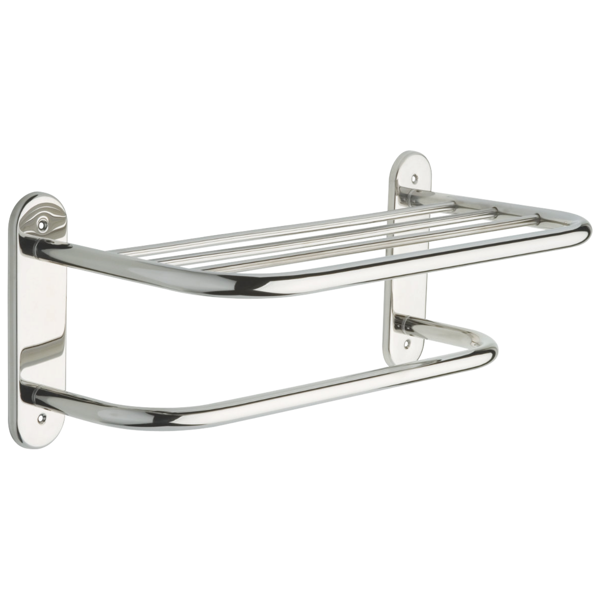 Delta : 18" Metal Towel Shelf with One Bar, Exposed Mounting