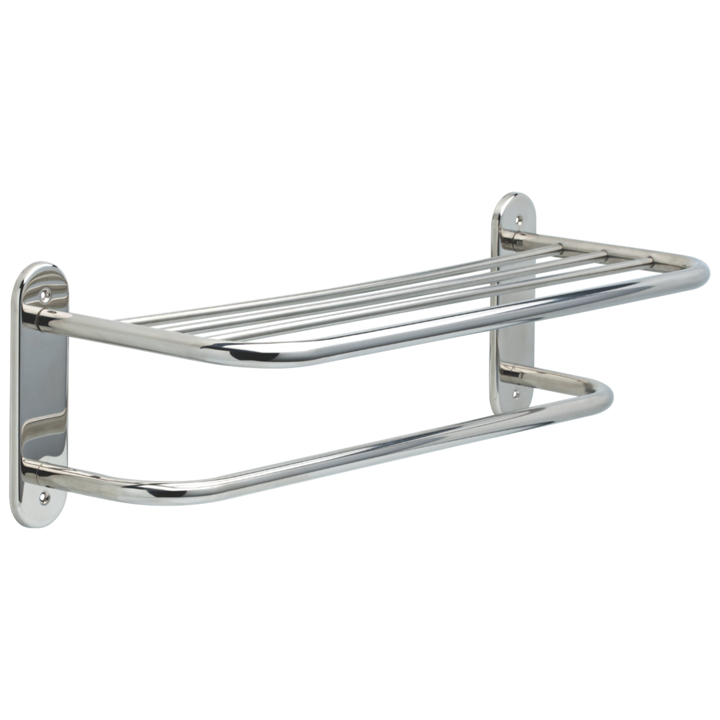 Delta : 24" Metal Towel Shelf with One Bar, Exposed Mounting