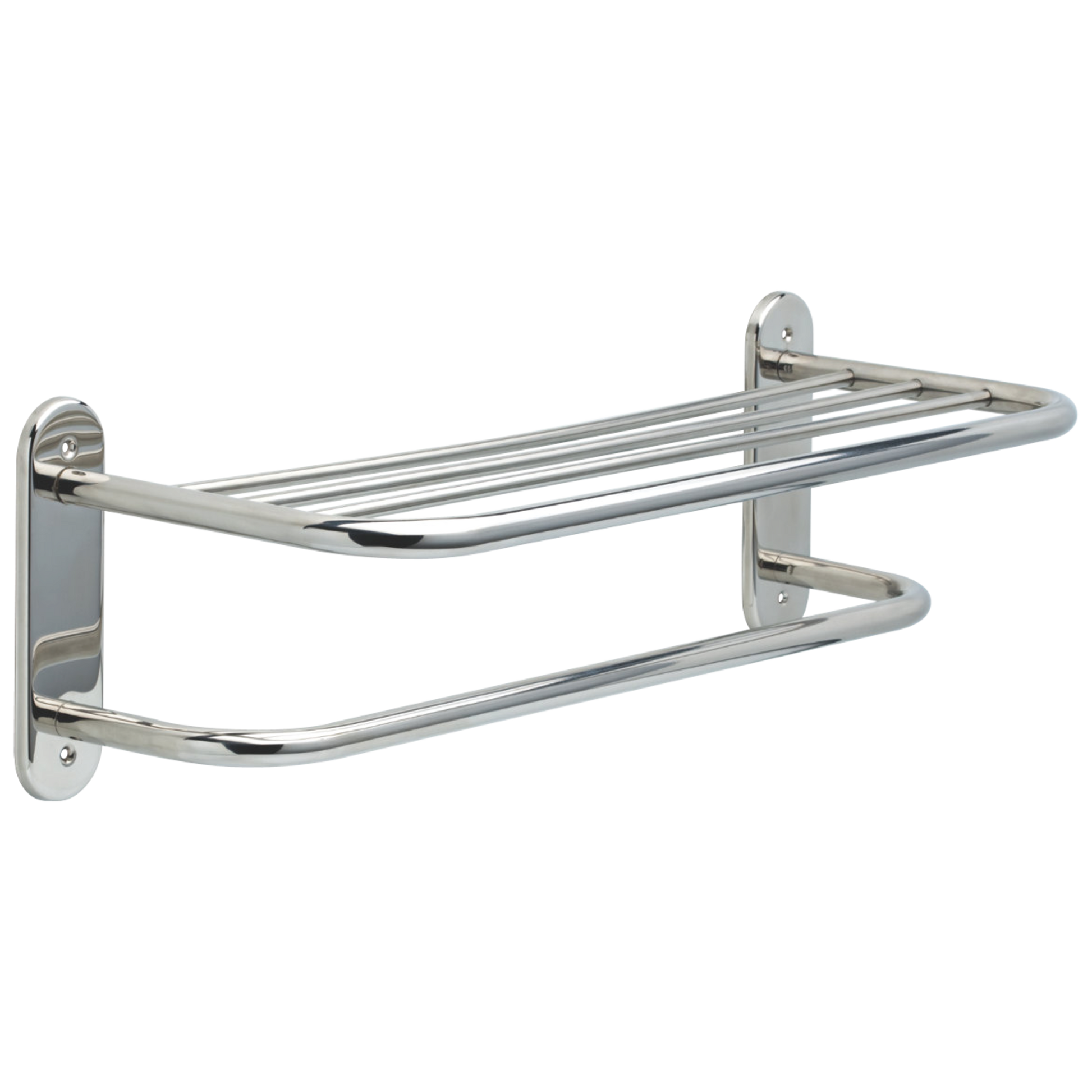 Delta : 24" Metal Towel Shelf with One Bar, Exposed Mounting