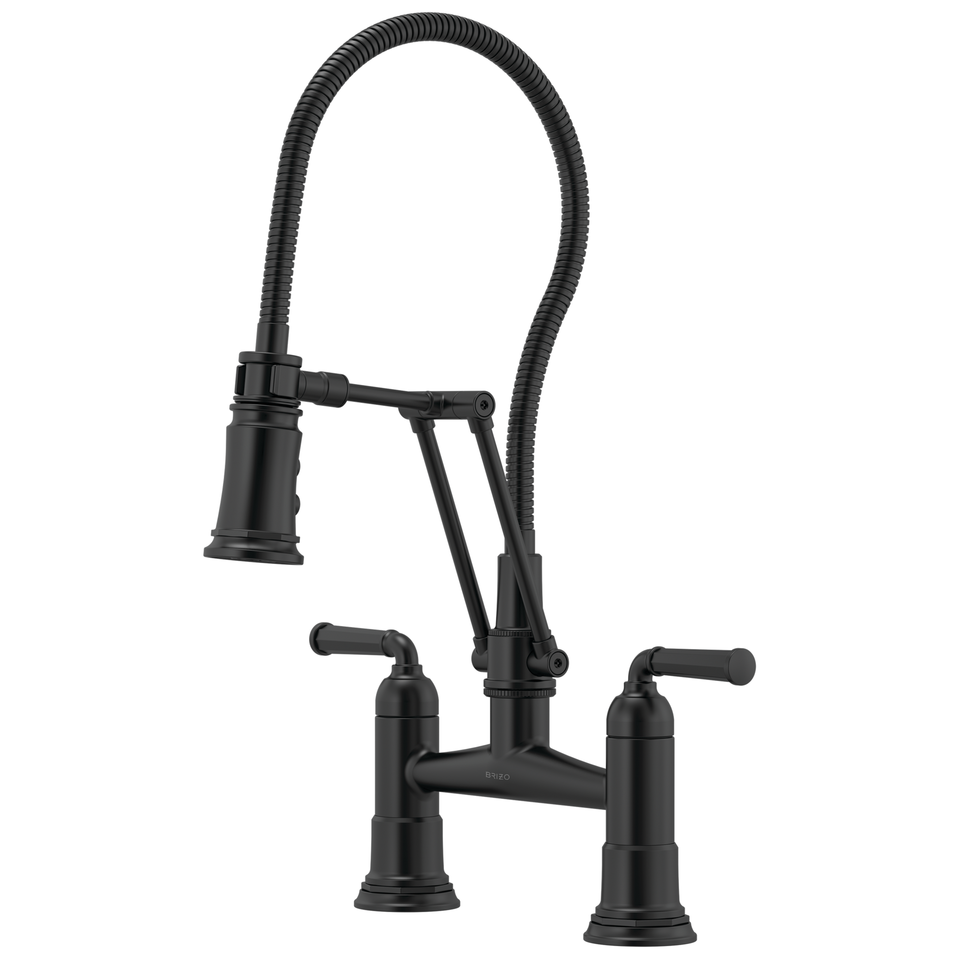 Brizo Rook: Articulating Bridge Faucet with Finished Hose