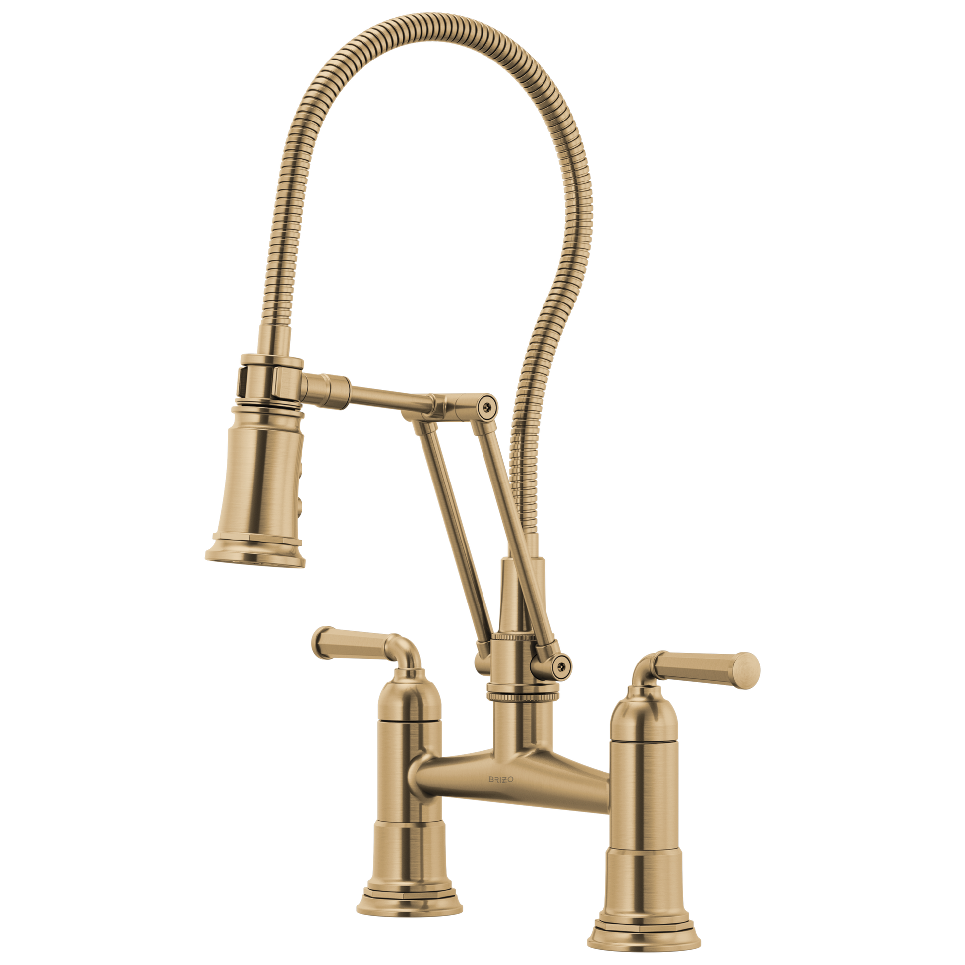 Brizo Rook: Articulating Bridge Faucet with Finished Hose