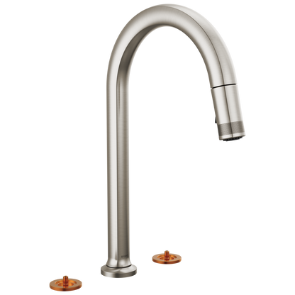 Brizo Kintsu: Widespread Pull-Down Faucet with Arc Spout - Less Handles
