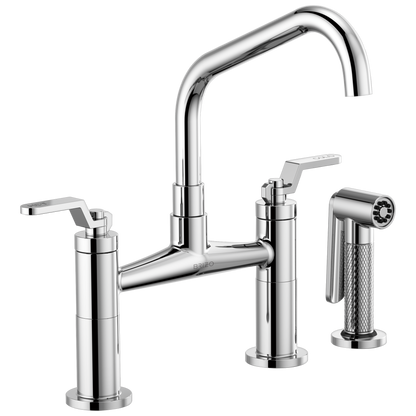 Brizo Brizo Litze: Bridge Faucet with Angled Spout and Industrial Handle