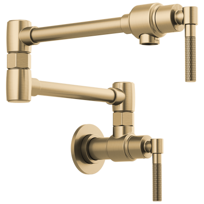 Brizo Brizo Litze: Litze Wall Mount Pot Filler with Knurled Handle
