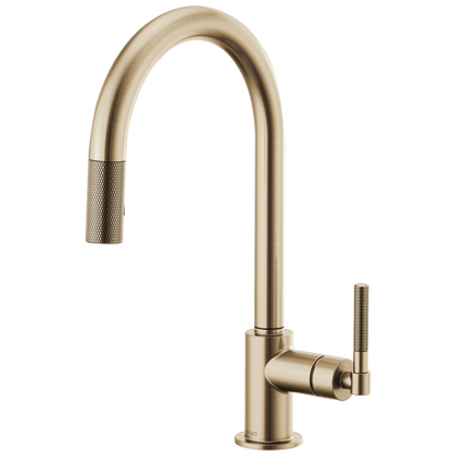 Brizo Brizo Litze: Pull-Down Faucet with Arc Spout and Knurled Handle