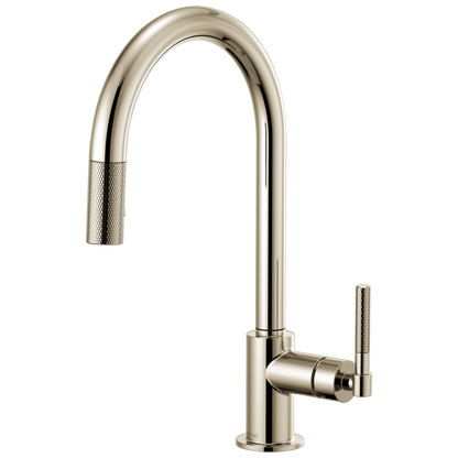 Brizo Brizo Litze: Pull-Down Faucet with Arc Spout and Knurled Handle