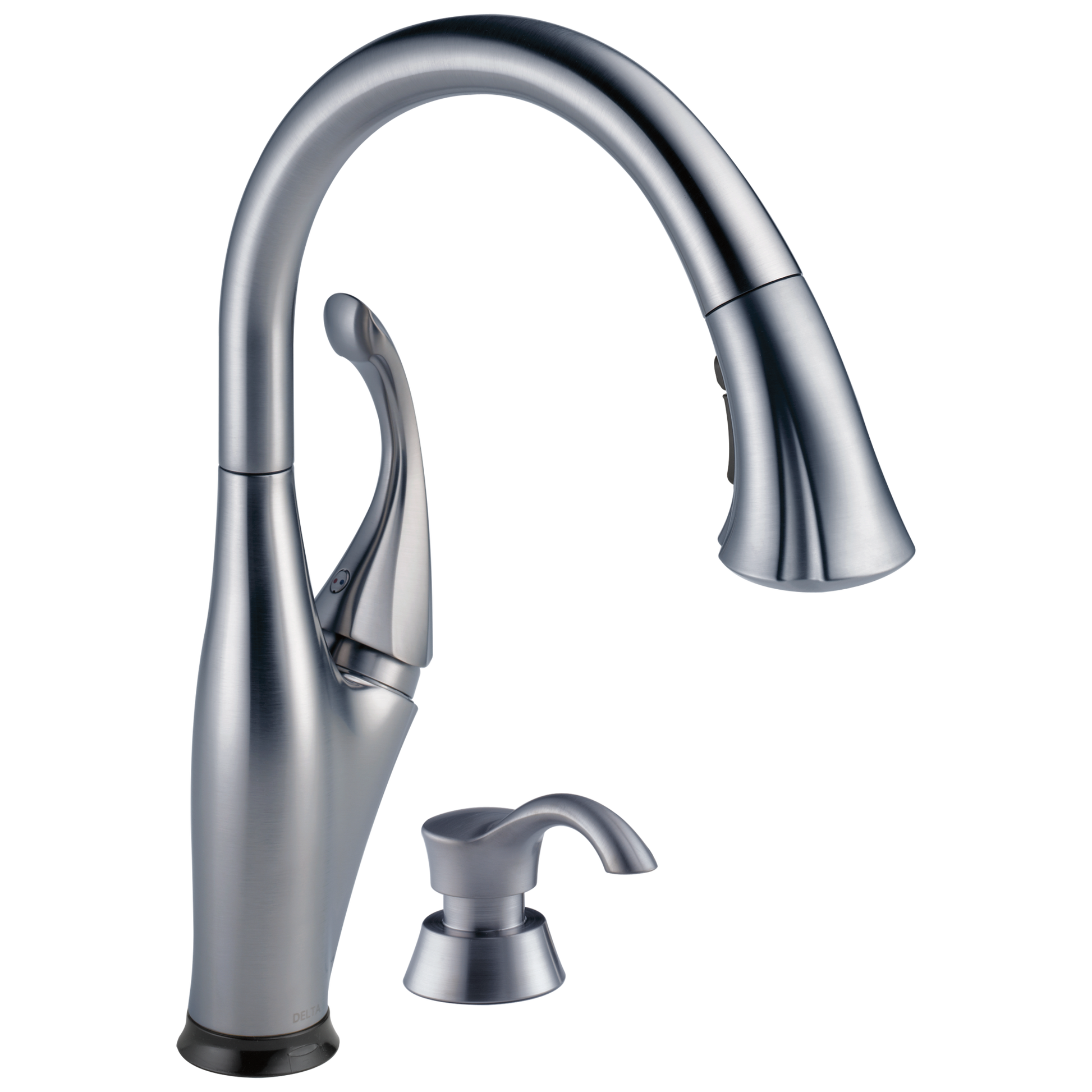 Delta 9192T-SD-DST Addison Single Handle Pull-down Kitchen Faucet with Touch2o Technology and Soap Dispenser
