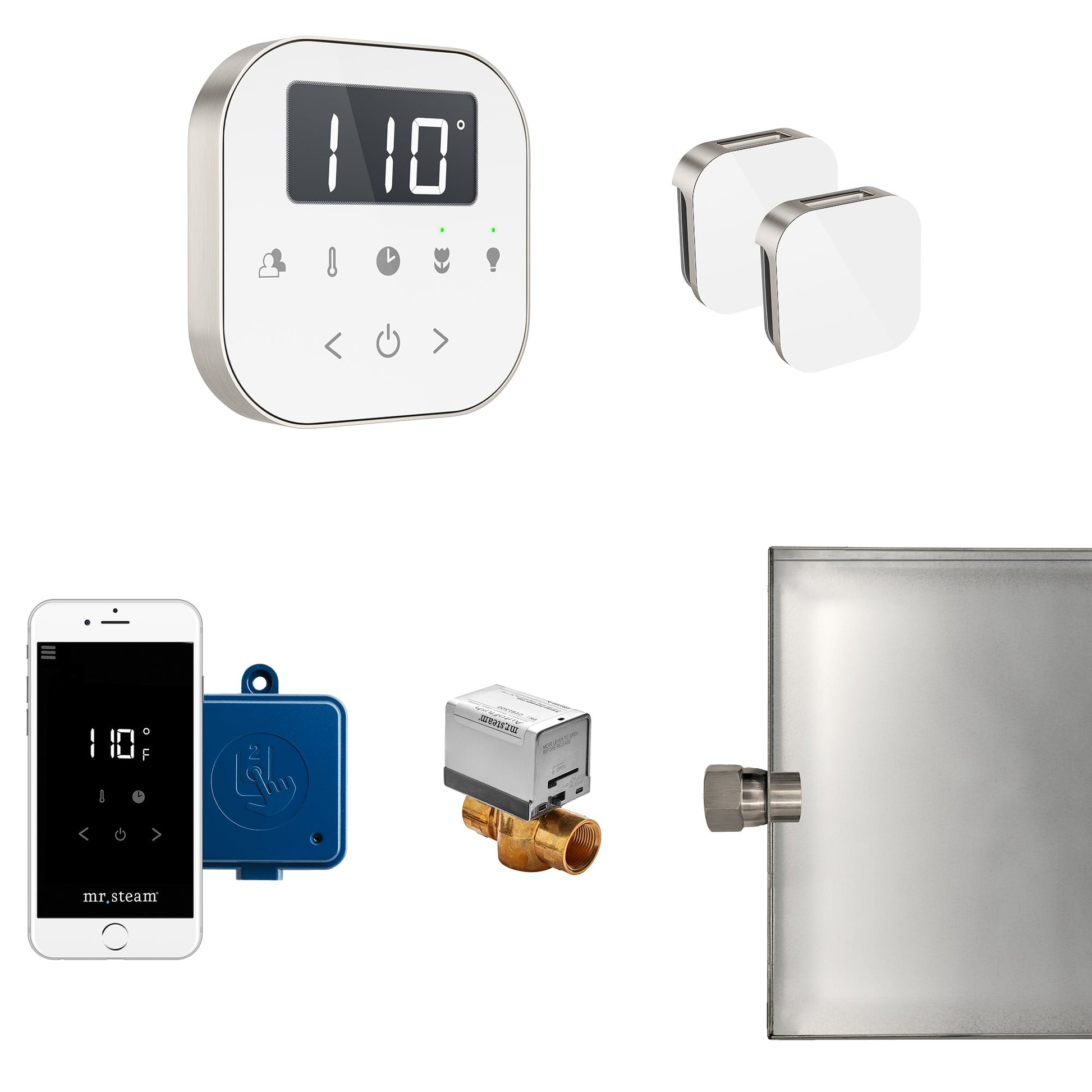 Mr. Steam ABUTLERXW-BN AirButler® Max White in Brushed Nickel