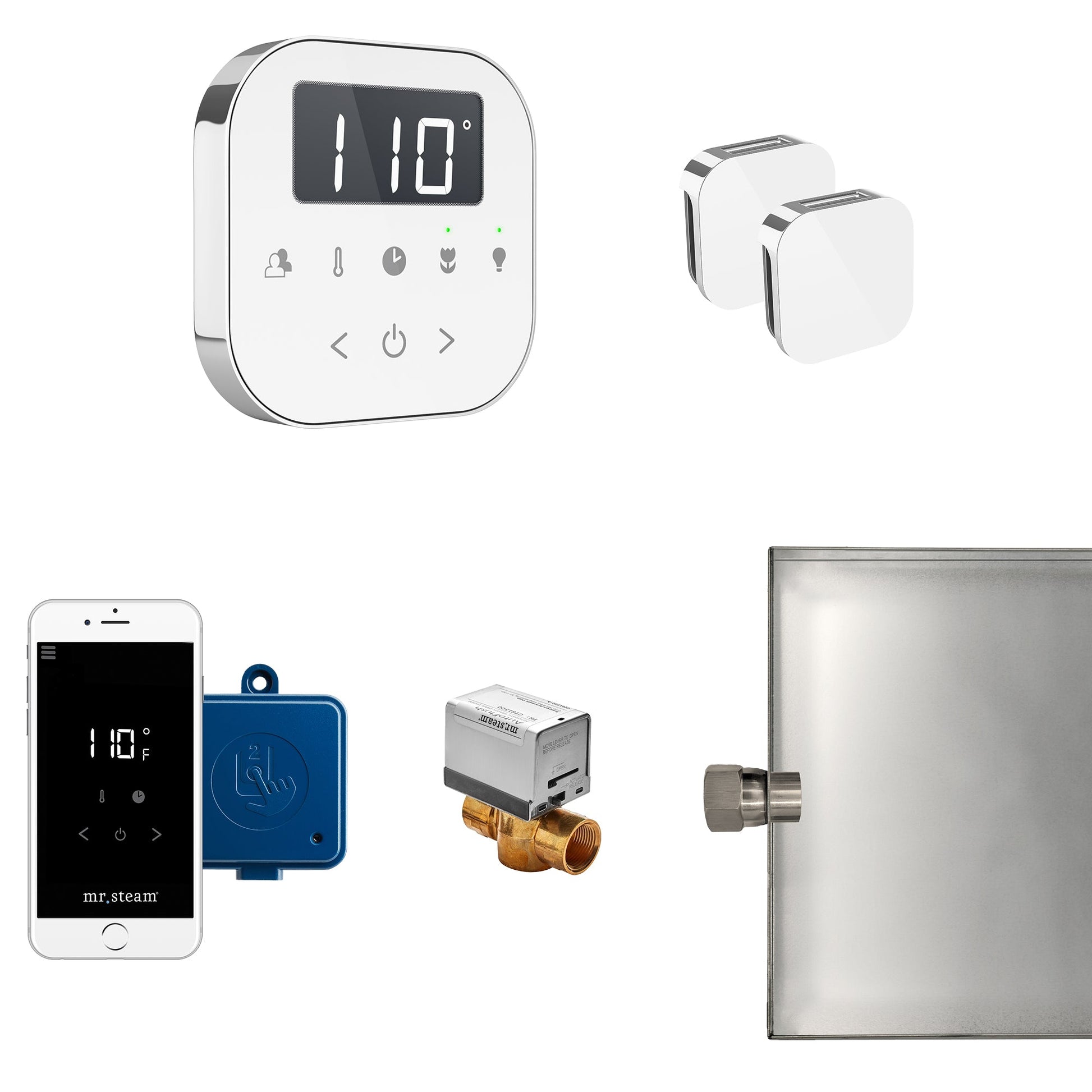 Mr. Steam ABUTLERXW-PC AirButler® Max White in Polished Chrome