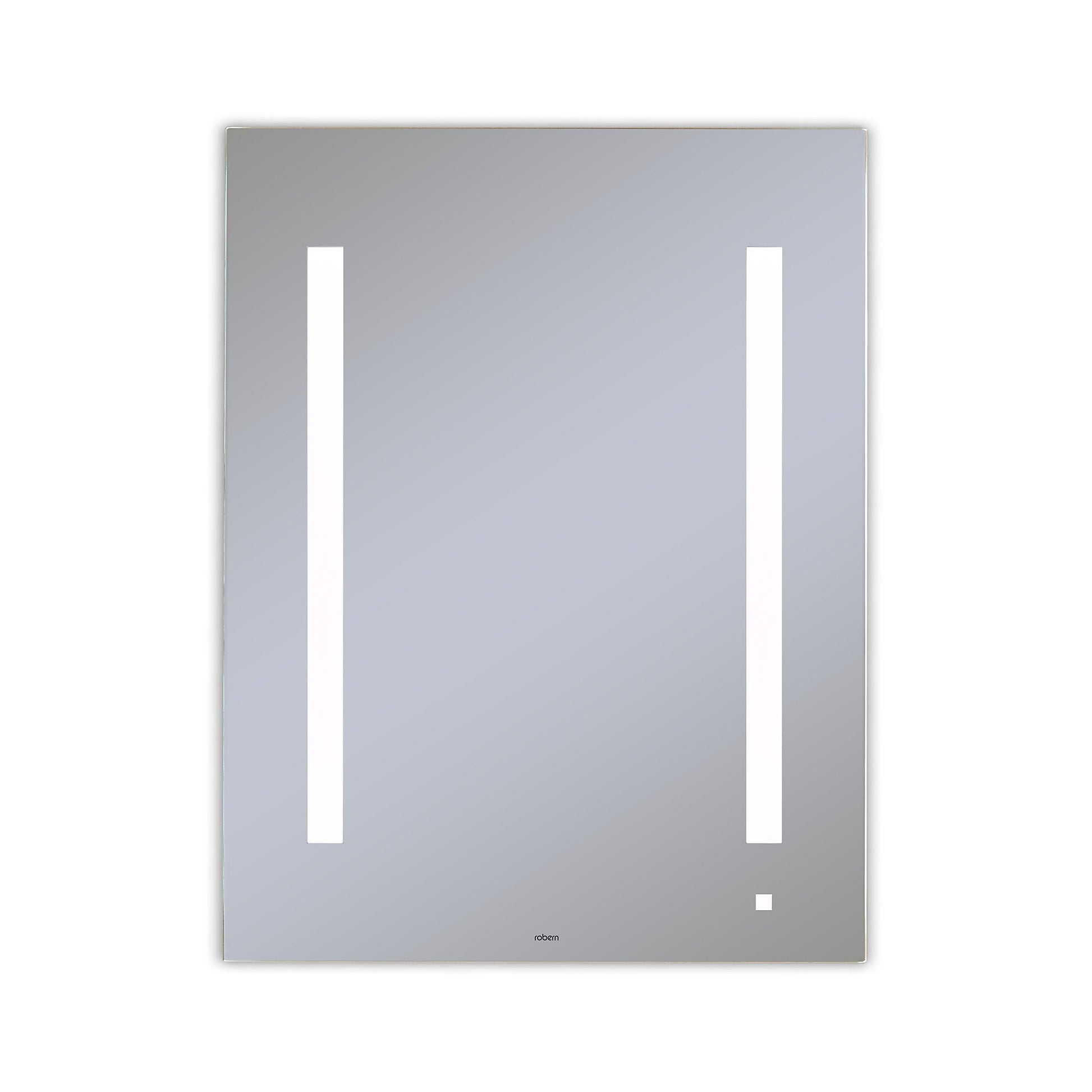 AiO 23-1/8" x 29-7/8" x 1-1/2" lighted mirror with LUM lighting at 4000 kelvin temperature (cool light), dimmable, USB charging ports and OM Audio